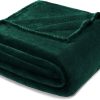 Soft Large Fleece Throw Blanket Forest Green