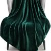 Soft Large Fleece Throw Blanket Forest Green