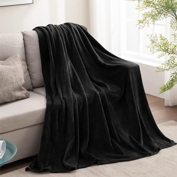 Soft Fleece Throw Blanket Black