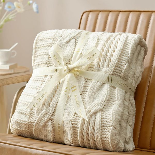 Chunky Knit Chenille Throw Blanket