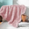 Fuzzy Fleece Throw Blanket Dusty Pink