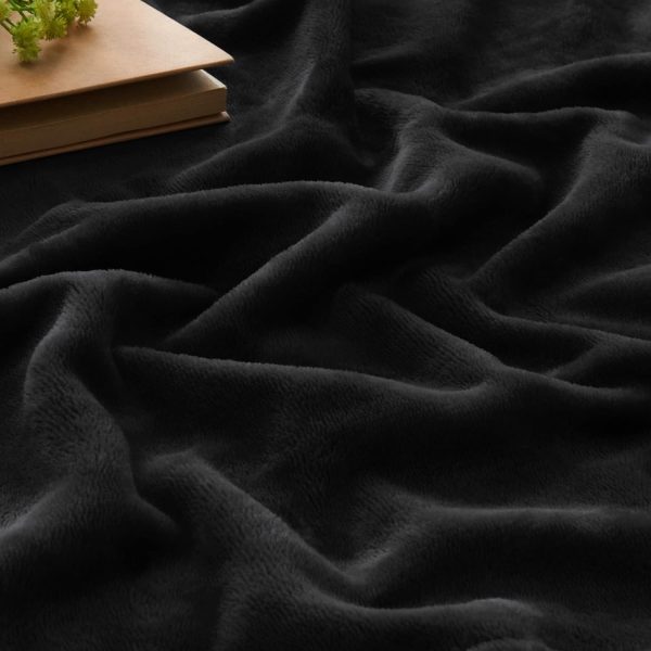 Soft Fleece Throw Blanket Black