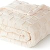 3D Checkered Fleece Throw Blanket