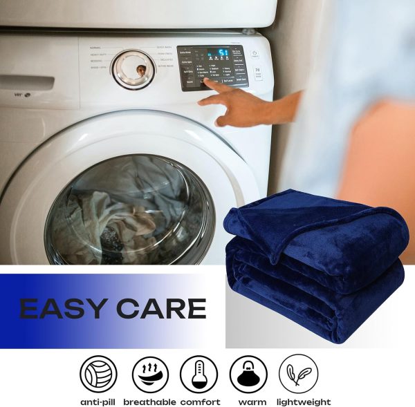 Fleece Throw Blanket Navy Blue
