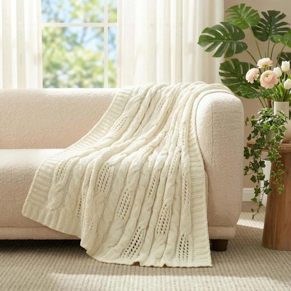 Chunky Knit Chenille Throw Blanket