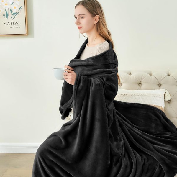 Soft Fleece Throw Blanket Black