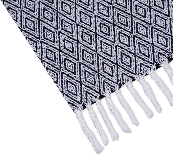 img-6bc2b032e40c1f78cce2 Cotton Throw Blanket Navy Double Diamond
