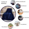 Fleece Throw Blanket Navy Blue