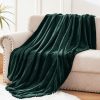 Soft Large Fleece Throw Blanket Forest Green