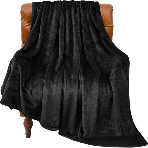 Soft Fleece Throw Blanket Black