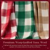 Christmas Faux Wool Throw Blanket Beige