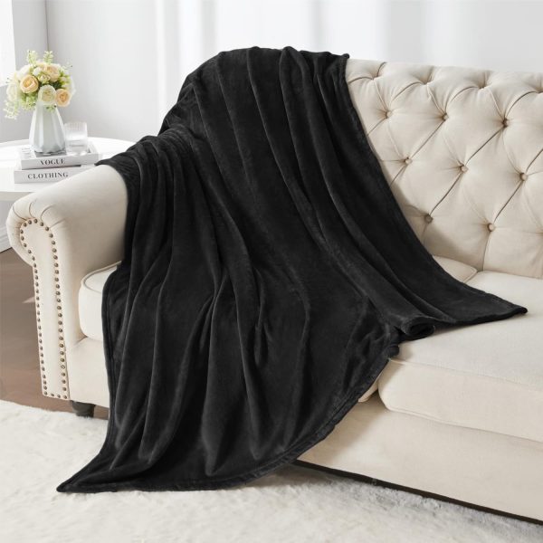 Soft Fleece Throw Blanket Black