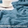 Large Waffle Fleece Throw Blanket Slate Blue