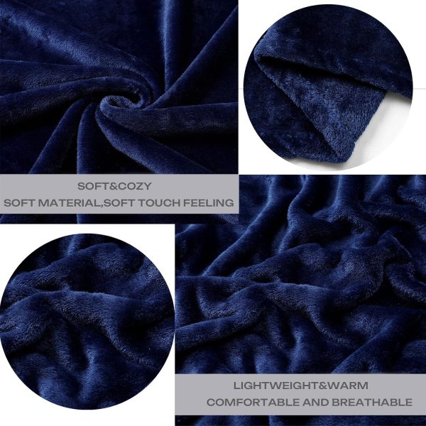 Fleece Throw Blanket Navy Blue