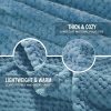 Large Waffle Fleece Throw Blanket Slate Blue