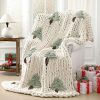 Christmas Tree Chunky Knit Throw Blanket