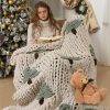 Christmas Tree Chunky Knit Throw Blanket