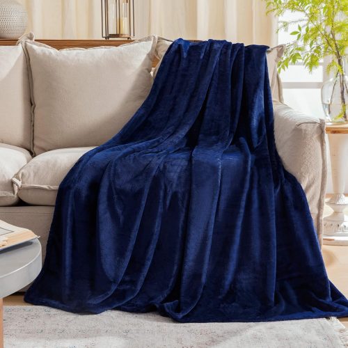 Fleece Throw Blanket Navy Blue