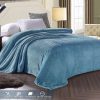 Large Waffle Fleece Throw Blanket Slate Blue