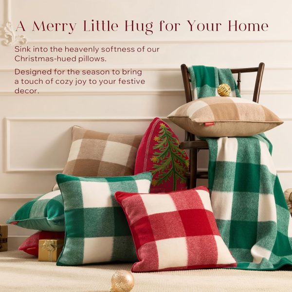 Christmas Faux Wool Throw Blanket Beige