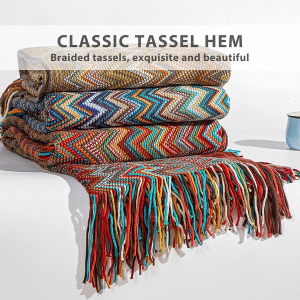 img-d226af148d9f239662c2 Knitted Throw Blanket with Tassels