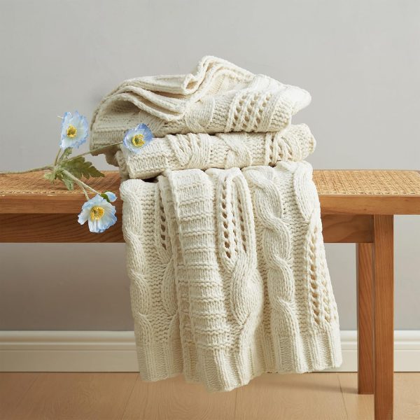 Chunky Knit Chenille Throw Blanket