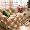 Christmas Faux Wool Throw Blanket Beige